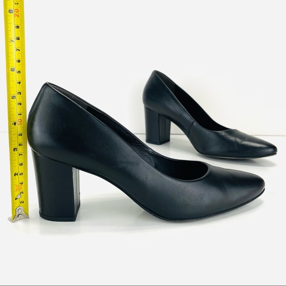 📌SOLD📌 PAUL GREEN BLACK LEATHER HEELED SHOES - Picture 12 of 16